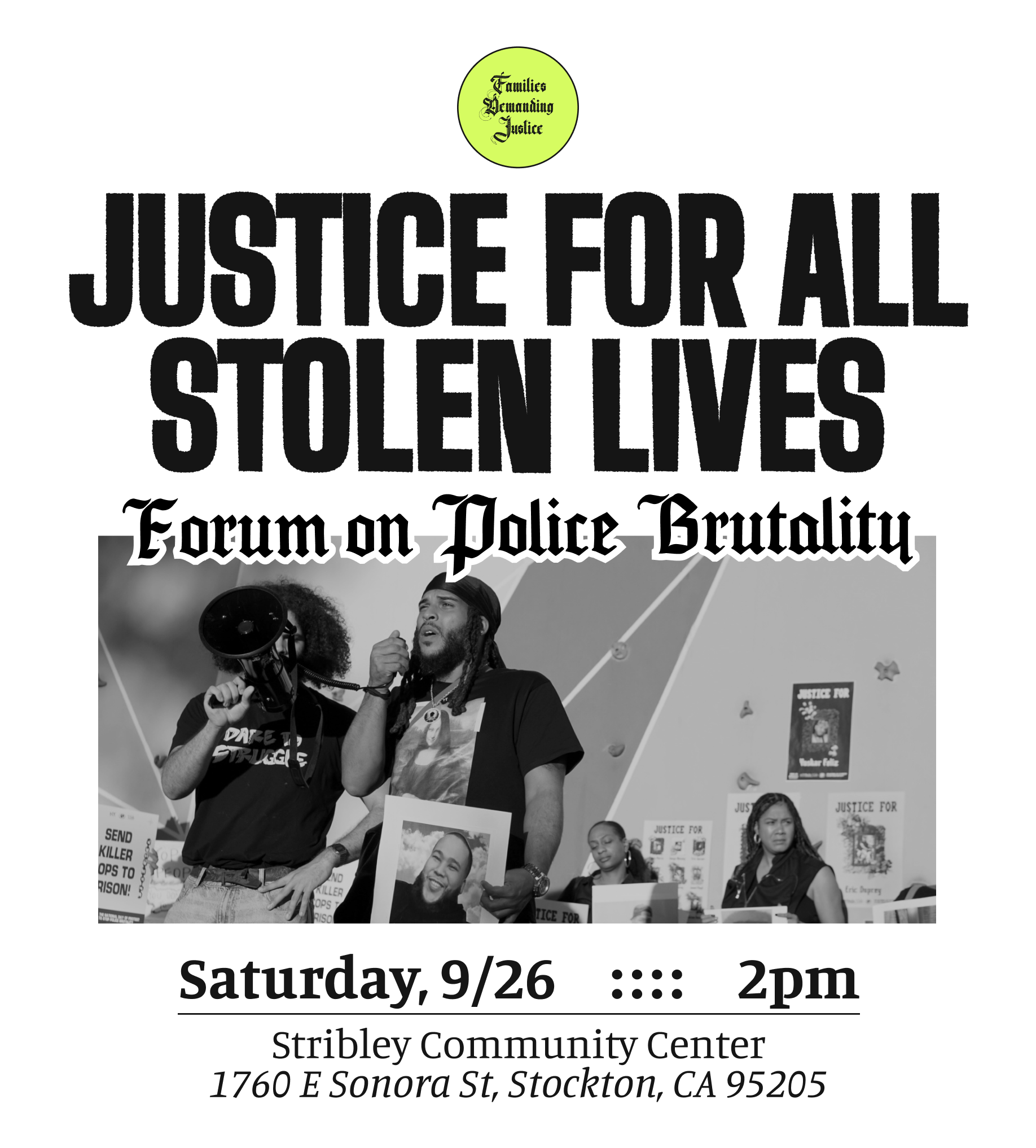 September 26: Forum on Police Brutality